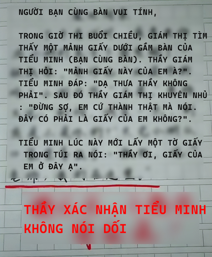 Cậu bé cấp 1 viết văn kể về &quot;người bạn cùng bàn vui tính&quot;, thầy giáo đọc xong phải bật cười, để lại lời phê cực hài hước - Ảnh 1.