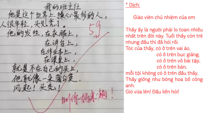 Học sinh tiểu học viết văn tả giáo viên chủ nhiệm, thật thà đến độ bị thầy giáo yêu cầu &quot;gọi ngay phụ huynh đến&quot; - Ảnh 1.